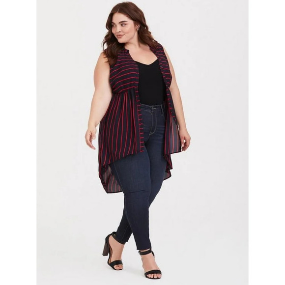 Torrid Lexie Georgette Tunic Tank Top Size 1 - Picture 4 of 6